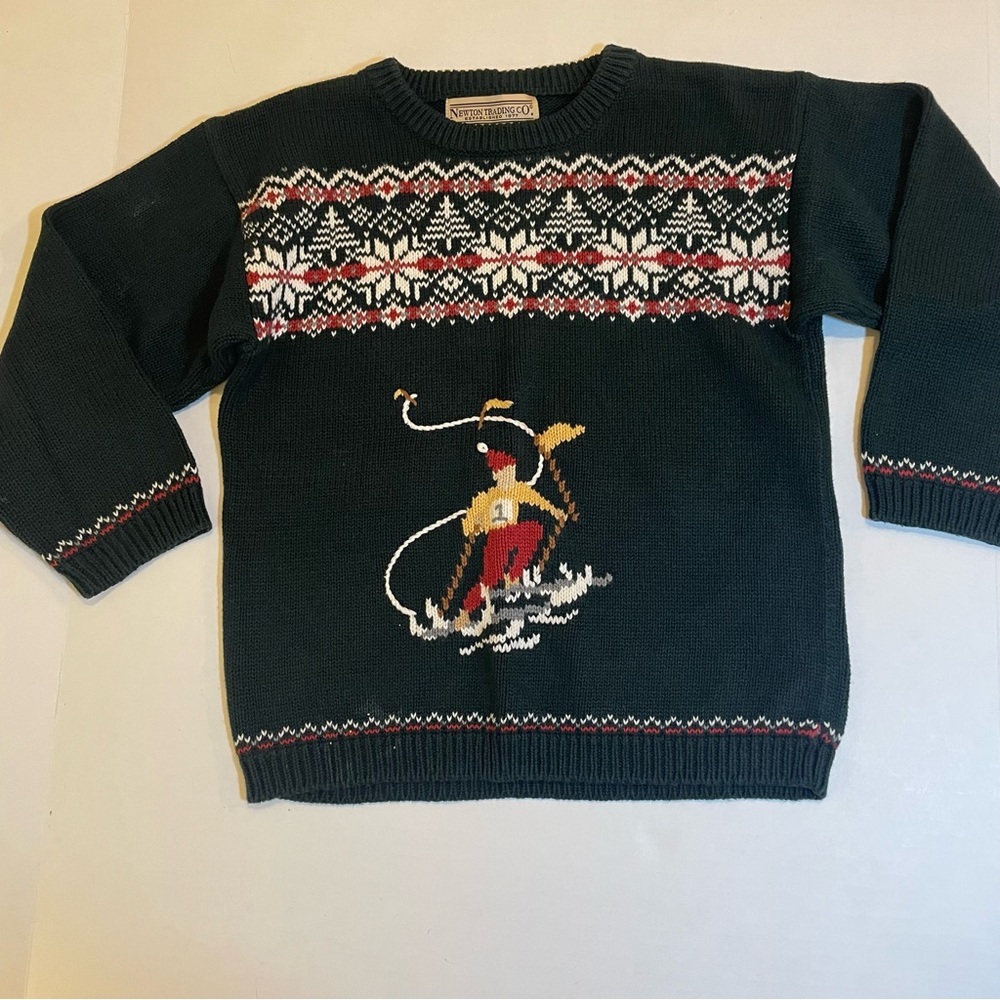 Vintage Newton Trading Co Sweater Juniors Boys size L. Sking Classic Retro